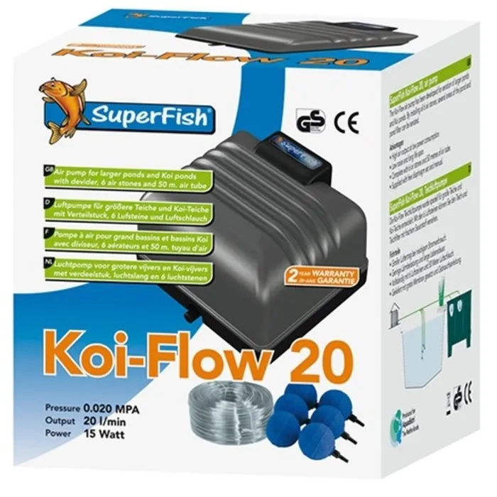 Superfish Superfish Luchtpomp Koi Flow 20 Professioneel Beluchtingsset