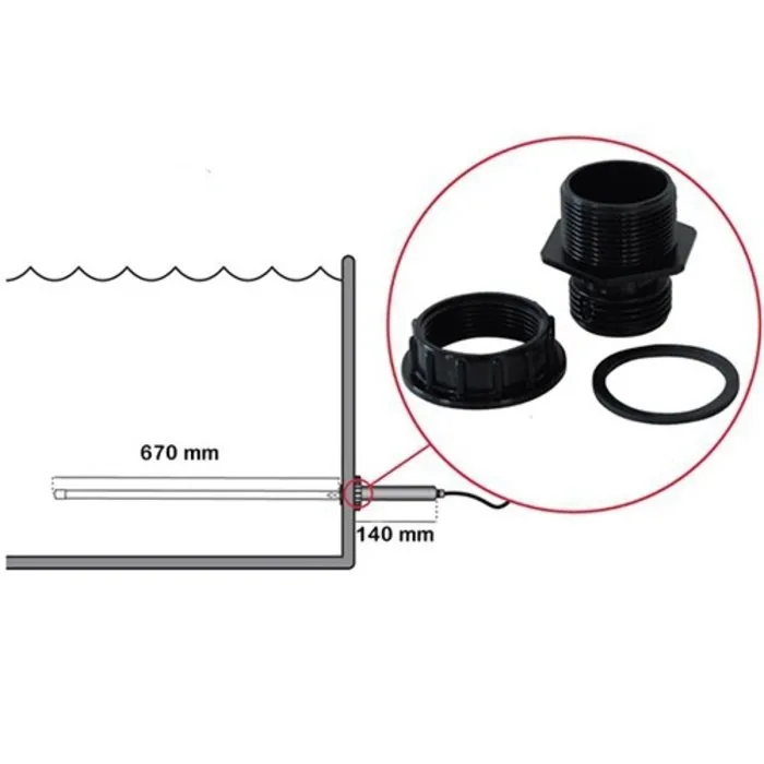 XClear Tankdoorvoer 1½" voor dompel UV