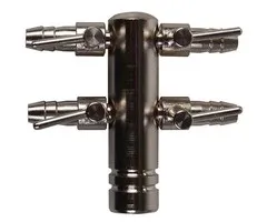 Luchtverdeler Chroom 9 mm 4-weg met kraan