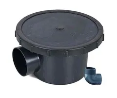 Merkloos Professionele beluchte bodemdrain 110 mm (+ Knie 25 mm)