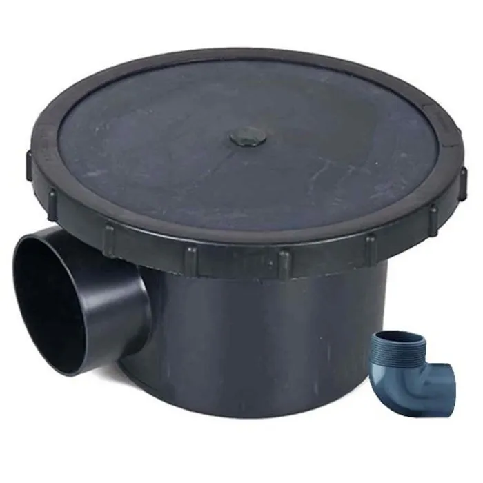 Merkloos Professionele beluchte bodemdrain 110 mm (+ Knie 25 mm)