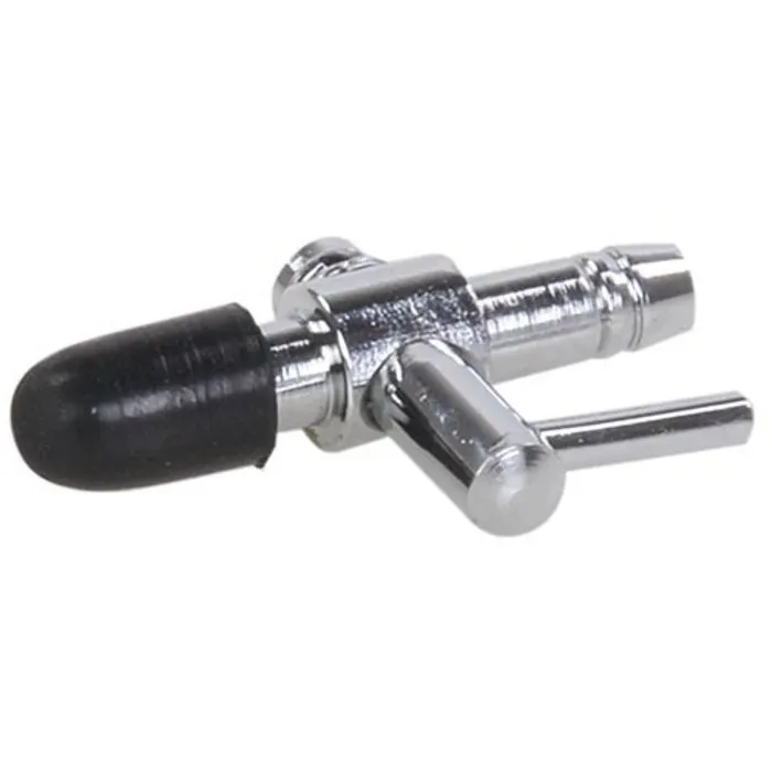 Luchtverdeler messing 4 mm 1 uitgang met kraan