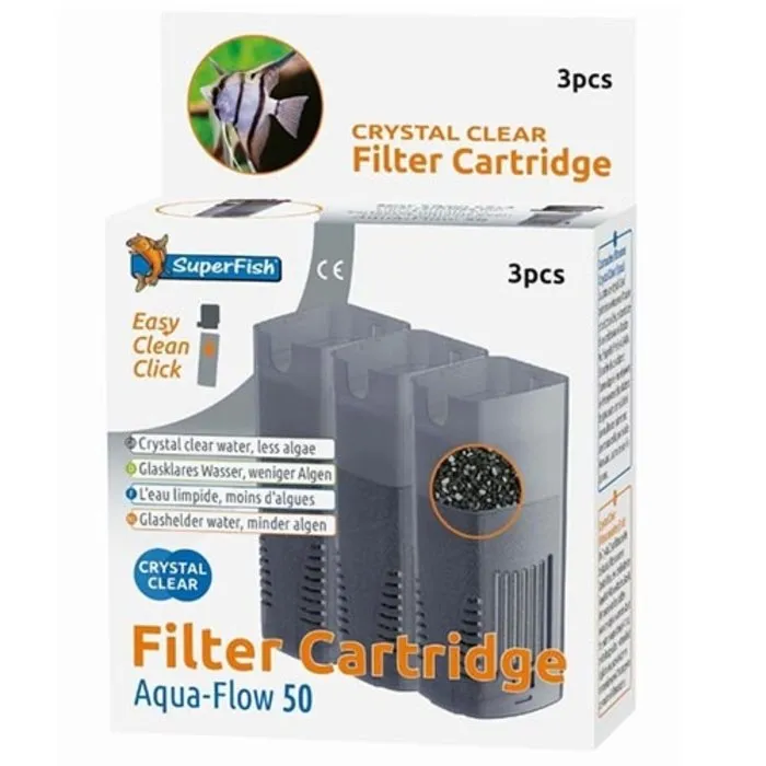 Superfish Superfish Aquaflow 50 Crystal Clear Cartridge 3 stuks