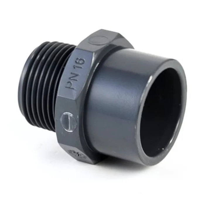 VDL PVC Puntstuk 50 mm x 63 mm x 1" buitendraad VDL