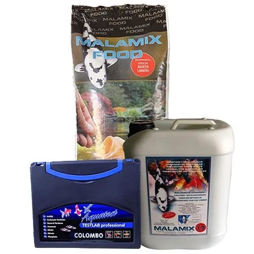 De Koidokter – producten van Maarten Lammens Malamix Food 10 KG en Malamix 17 5 Ltr en Colombo Testlab 6