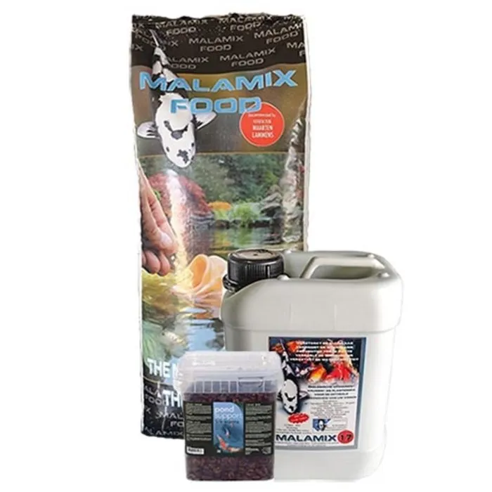 De Koidokter – producten van Maarten Lammens Malamix Food 10 KG en Malamix 17 5 Ltr en 3 ltr Zijderupsen