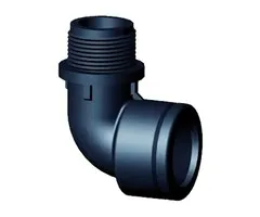 Merkloos PP Knie - Binnendraad x Buitendraad = 1" x 1"