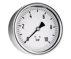 RVS kast 63 mm glycerine gevuld ¼" achteraansl. 0 - 6