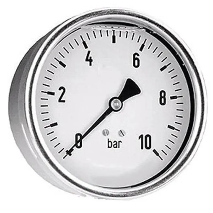 RVS kast 63 mm glycerine gevuld ¼" achteraansl. 0 - 1