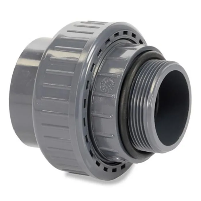 PVC 3/3 koppeling 50 mm x 1½" buitendraad