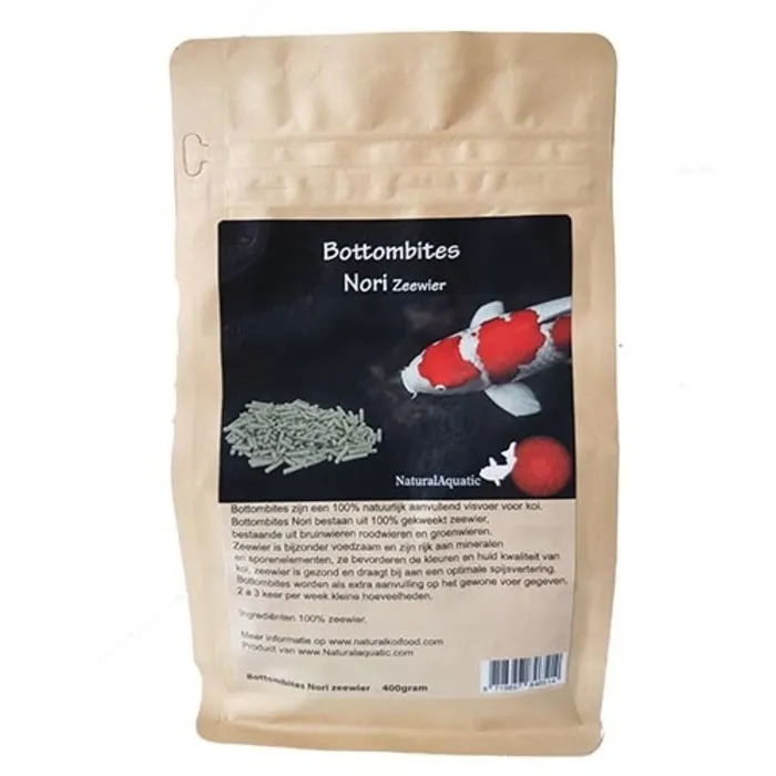 Natural Aquatic voor koi en vijver Natural Koifood Bottombites Nori 400 gram ( Zeewier)