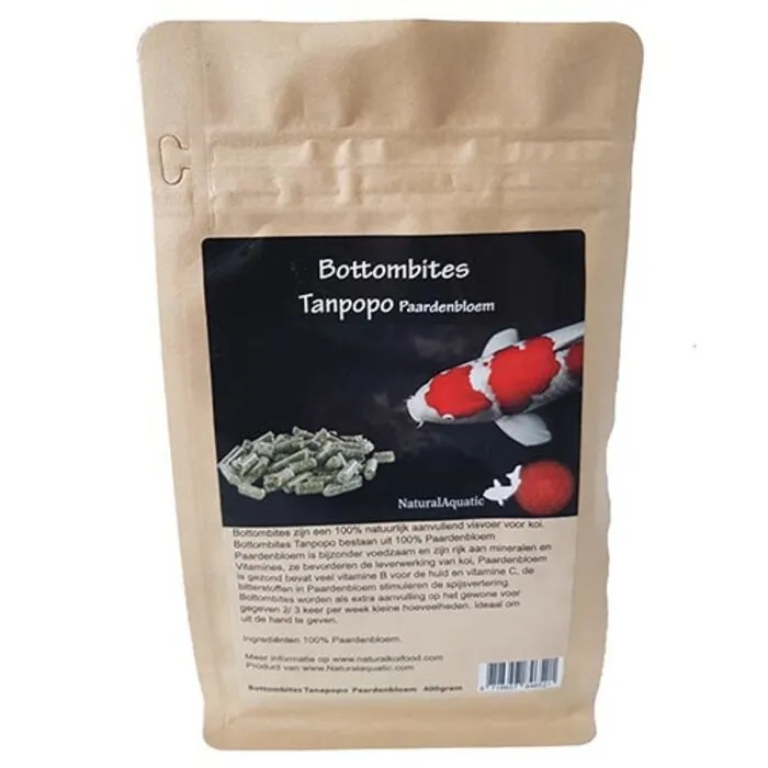 Natural Aquatic voor koi en vijver Natural Koifood Bottombites Tanpopo 400 gram (Paardenbloem)