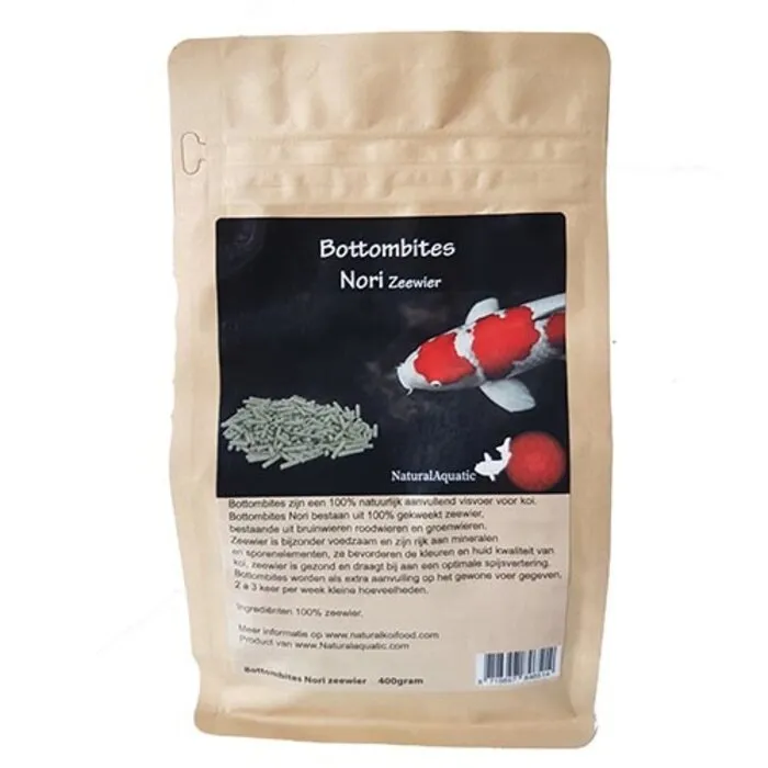 Natural Aquatic Natural Koifood Bottombites Nori 400 gram ( Zeewier) (actie)