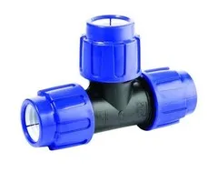 PP klemkoppeling T-stuk 90°  3 x 50 mm