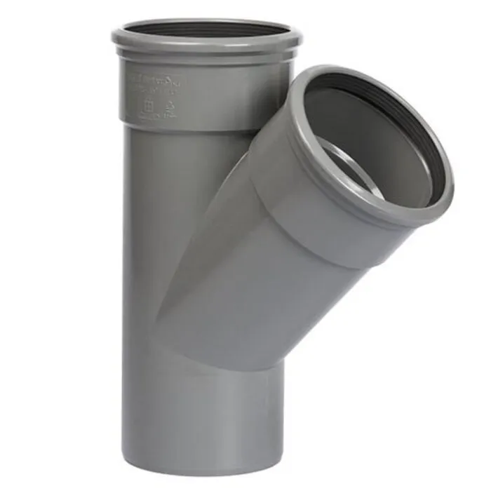 PVC T-Stuk 45° 110 mm 2 x Manchet / Spie (actie)