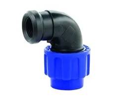 Cepex PP klemkoppeling knie 90° Ø75 x 2" binnendraad