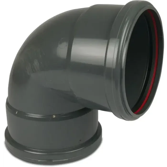 Wavin PVC Bocht Afvoer 88° 110 mm 2 x Manchet DN100