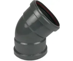 BENOR PVC Bocht Afvoer 45° 110 mm 2 x Manchet DN100