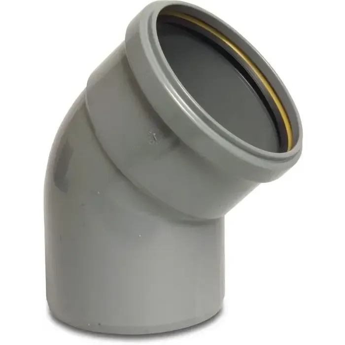 BENOR PVC Bocht Afvoer 45° 110 mm Manchet x Spie DN100