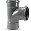 BENOR PVC T-Stuk 88° 110 mm 3 x Manchet Grijs