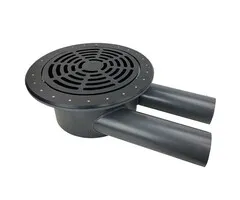 Merkloos AquaKing Bodemdrain PRO 400 | 2 x 125 mm - Zwart Ø400mm - Rooster
