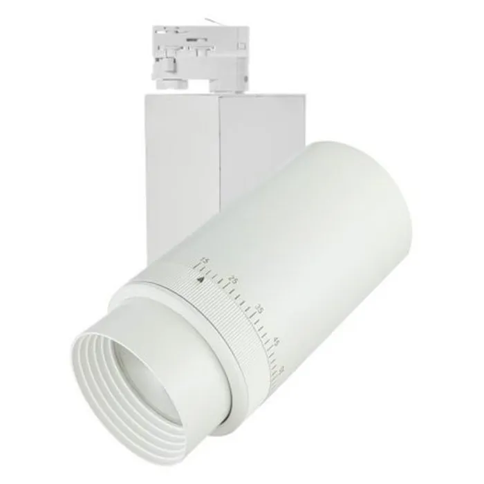 3 fase railspot lichtbundel aanpasbaar LED 20W, 27W of 35W zwart of wit