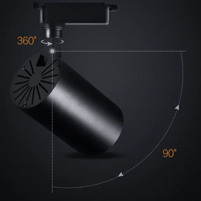 LED railspot wit of zwart 20W 1 fase