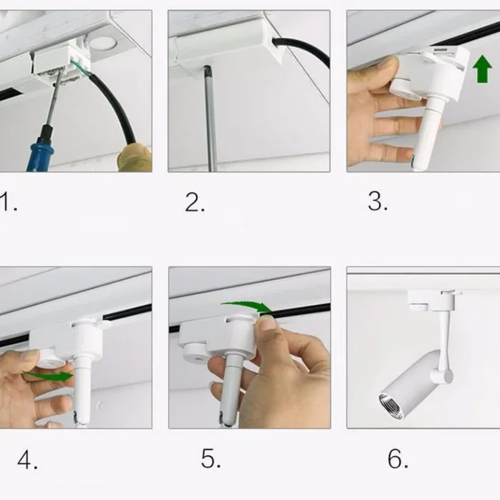 Lamp op rail 20W LED dimbaar zwart of wit
