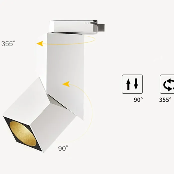Railsysteem spot LED 7W 1 fase wit of zwart