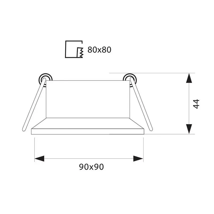 Spot vierkant wit diep GU10 zaagmaat 75x75mm
