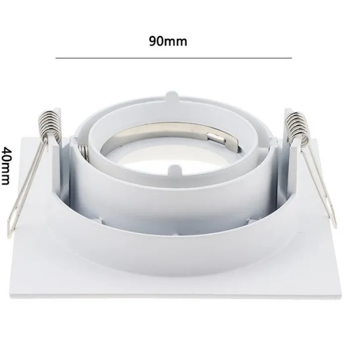 Inbouwspot vierkant wit design GU10 wit zaagmaat 95mm