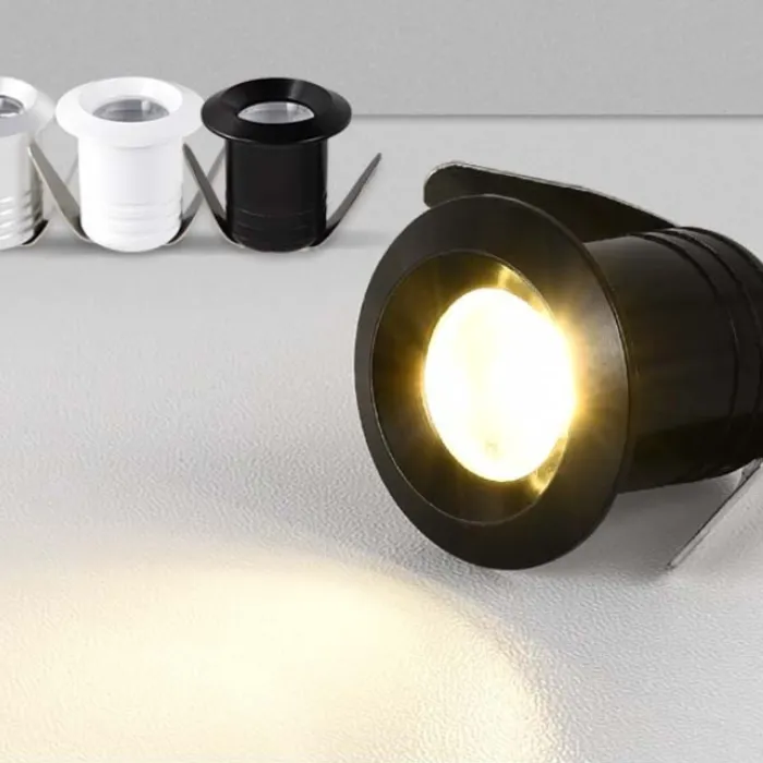 Mini inbouwspot LED IP44 zaagmaat 20mm zwart, grijs of wit