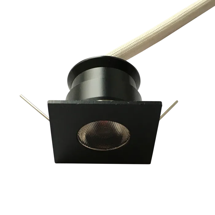 Mini inbouwspot zwart vierkant 4W dimbaar zaagmaat 30mm
