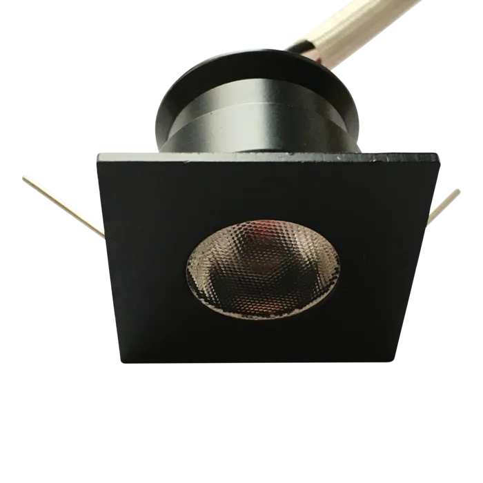 Mini inbouwspot zwart vierkant 4W dimbaar zaagmaat 30mm