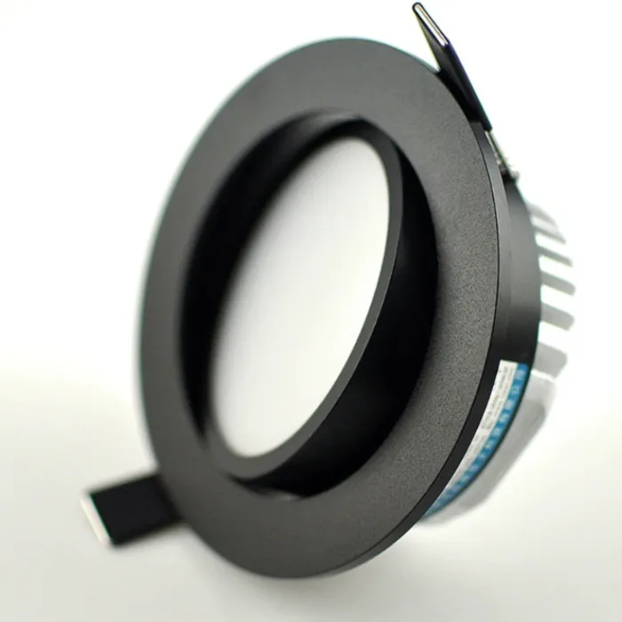 Inbouwspot zwart rond richtbaar 5W zaagmaat 70mm ondiep