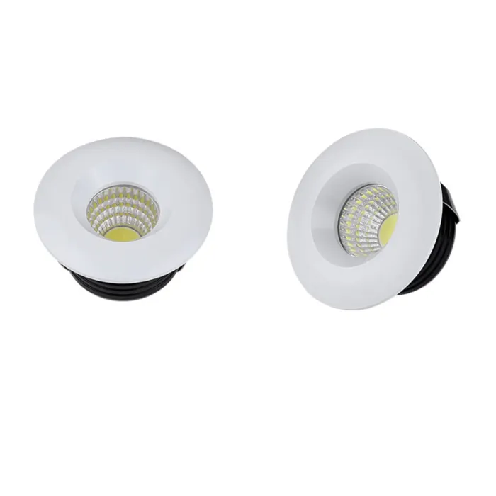 Inbouwspot diameter 50mm 5W LED wit of zwart 22mm hoog