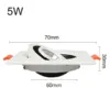 Inbouwspot zaagmaat 60mm vierkant LED 5W wit of zwart 25mm hoog