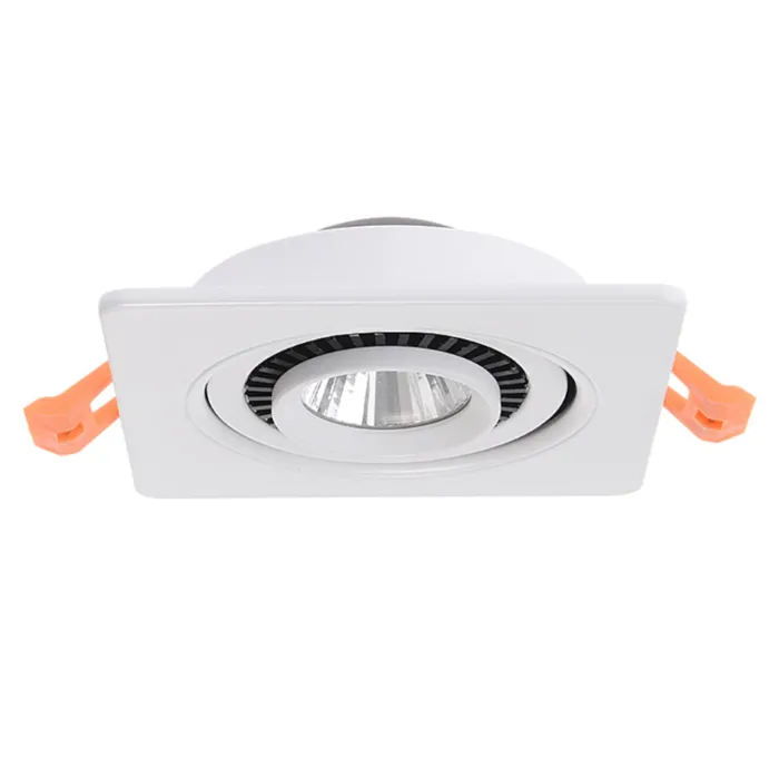 Inbouwspot kleine inbouwdiepte 7W vierkant wit of zwart zaagmaat 75mm