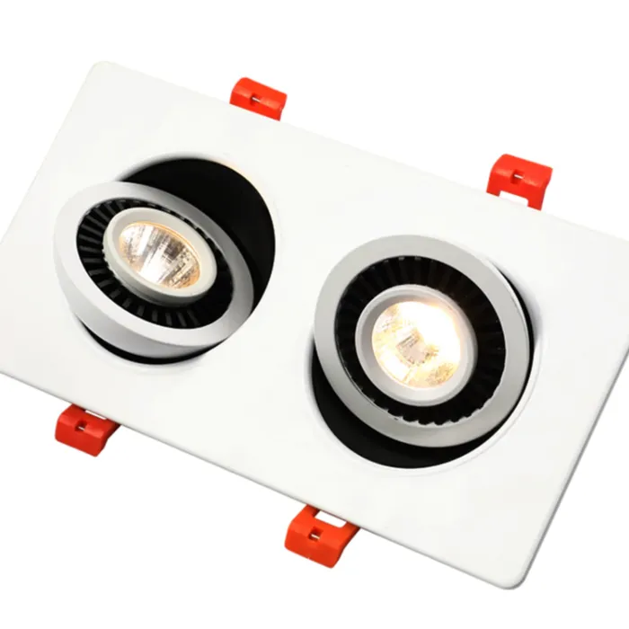 Dubbele spot inbouw 2x10W zwart of wit lage inbouwdiepte