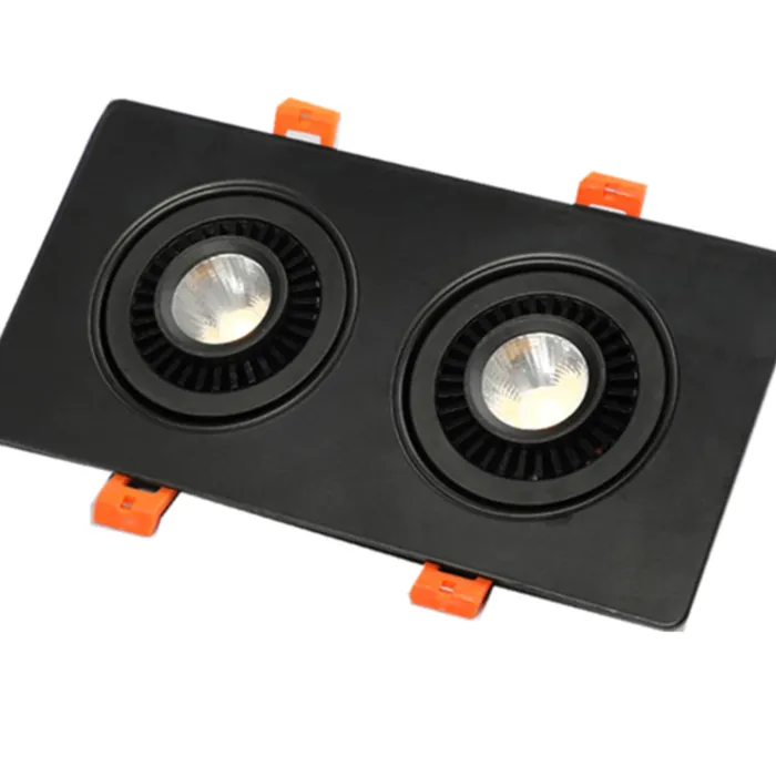 Dubbele spot inbouw 2x10W zwart of wit lage inbouwdiepte