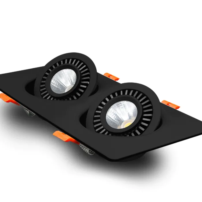 Dubbele spot inbouw 2x10W zwart of wit lage inbouwdiepte