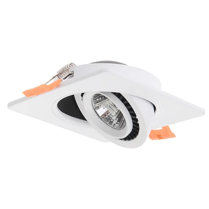 Vierkante inbouwspot wit of zwart 15W LED zaagmaat 110mm