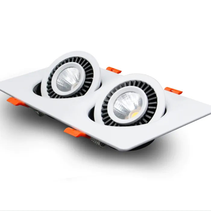 Dubbele inbouwspot LED 2x15W zwart of wit lage inbouwdiepte