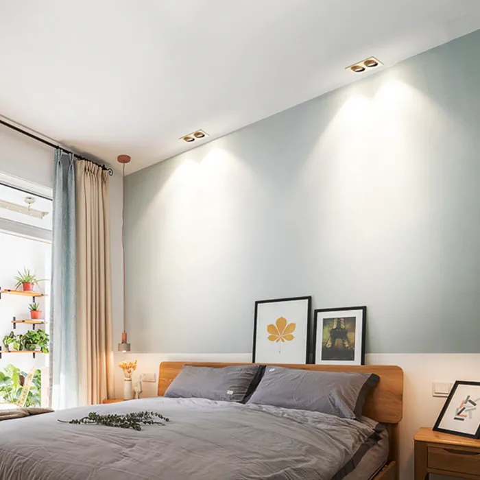 Dubbele inbouwspot LED 2x15W zwart of wit lage inbouwdiepte