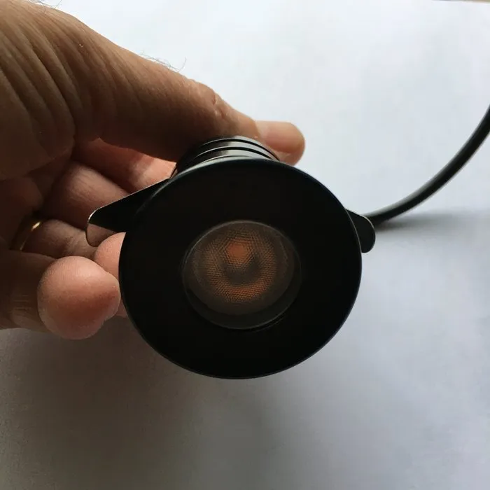 Mini LED spot op 12V 3W zwart dimbaar inbouw IP67