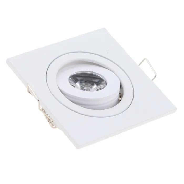 Mini spot LED 3W vierkant inbouw wit of zwart richtbaar