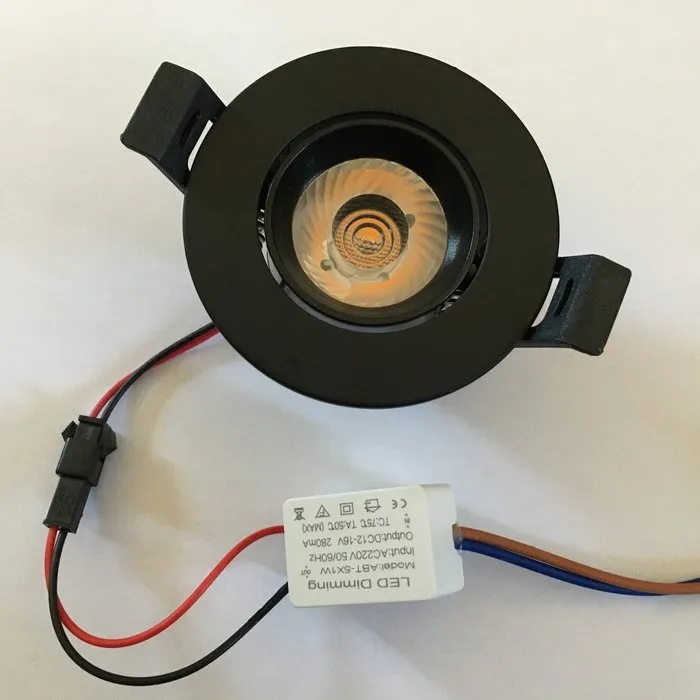 Inbouwspot 65mm 5W IP44 kleine inbouwhoogte 55mm zaagmaat