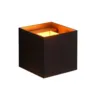 Wandlamp zwart goud vierkant up down dimbaar 1xG9