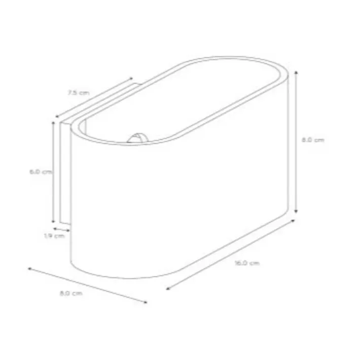 Wandlamp ovaal zwart goud 1xG9