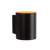 Wandlamp zwart met goud cilinder Ø 8 cm 1xG9